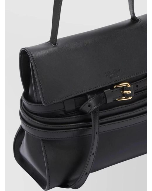 Moschino Black Nappa Shoulder Bag Adjustable Strap Top Handle