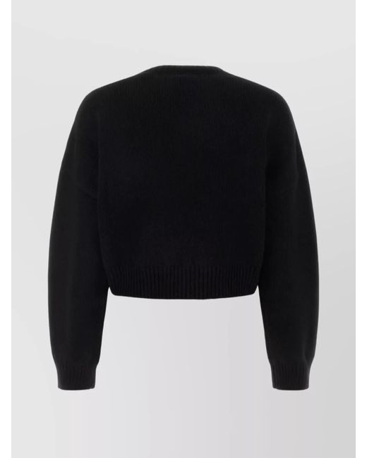 Dolce & Gabbana Black Cashmere-Blend Cropped Jumper