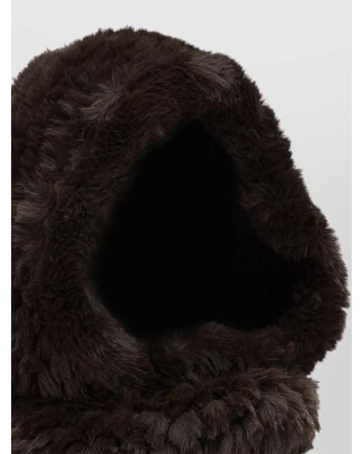 Pinko Black Cozy Faux Fur Oversized Soft Hats
