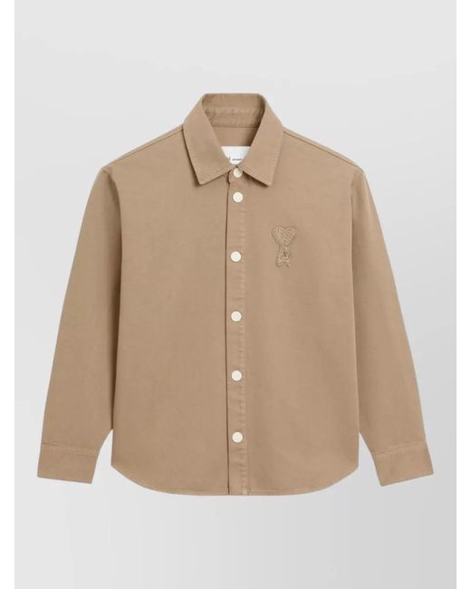 AMI Natural Knitted Adc Overshirt for men
