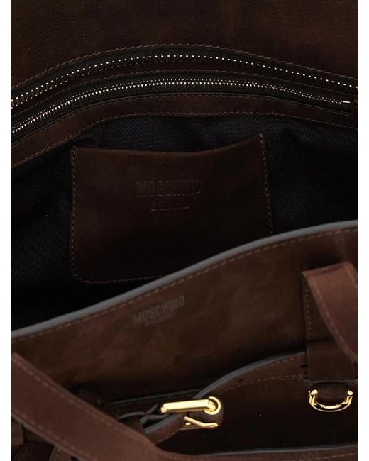 Moschino Black Tie Me Tote Bag Buckle Strap Design