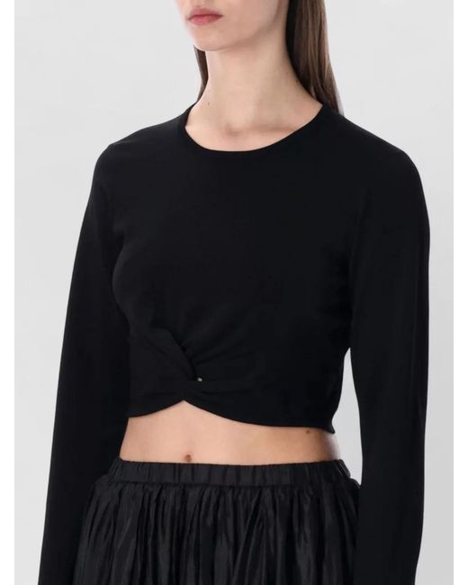 THE GARMENT Black Knotted Long Sleeve Knit Top