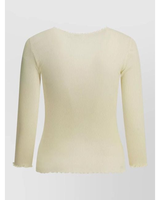Chloé Natural Cotton Silk Jersey Fitted Knit Top
