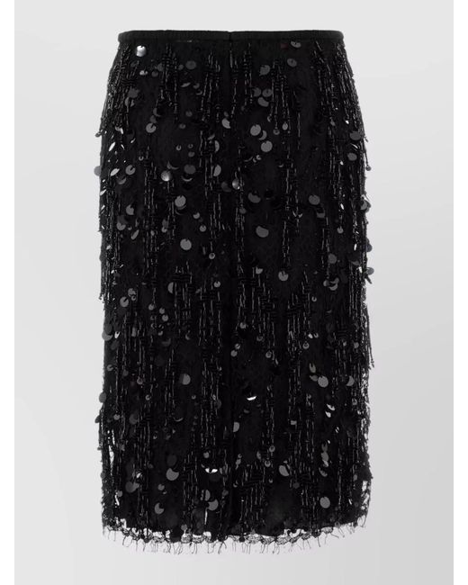 Gucci Black Lace Fitted Skirt
