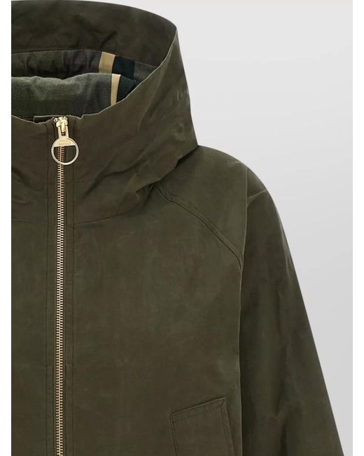 Barbour Green Middlemarch Hooded Raincoat Drawstring Waist