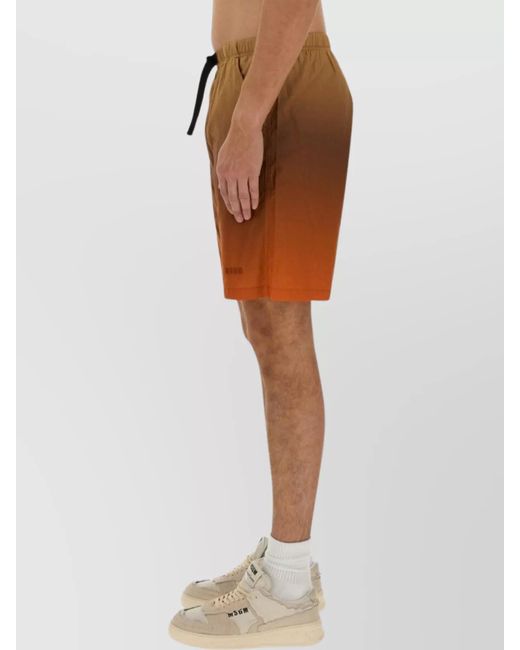 MSGM Brown Cotton Deck Shorts for men