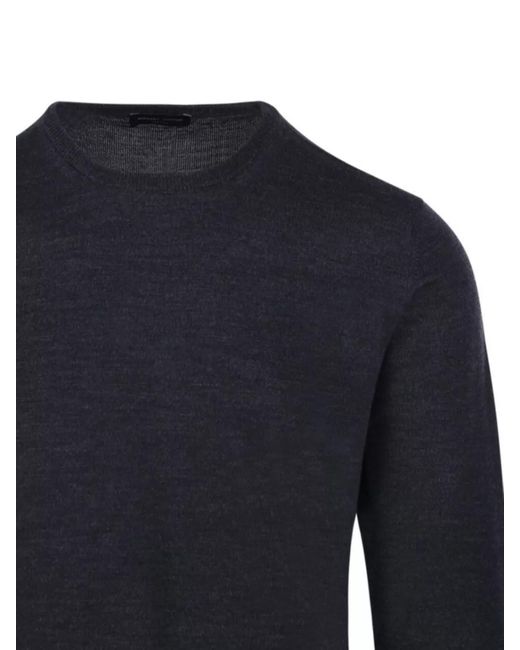 Roberto Collina Blue Virgin Merino Wool Crew Neck Sweater for men