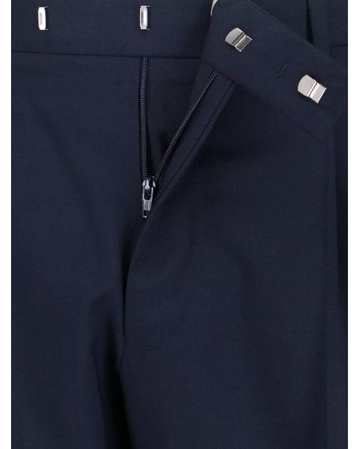 PT Torino Blue Straight-Leg Tailored Trousers for men