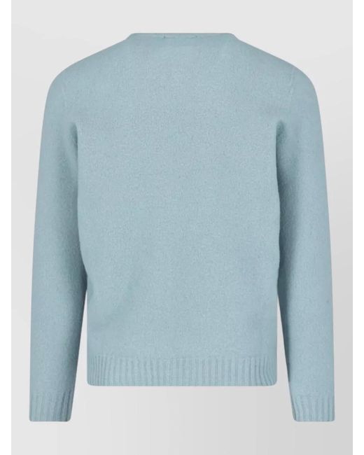 Drumohr Blue Lightweight Crew Neck Knit Long Sleeve Sweater for men