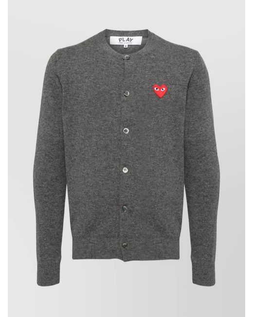 Comme des Garçons Gray Wool V-Neck Cardigan for men