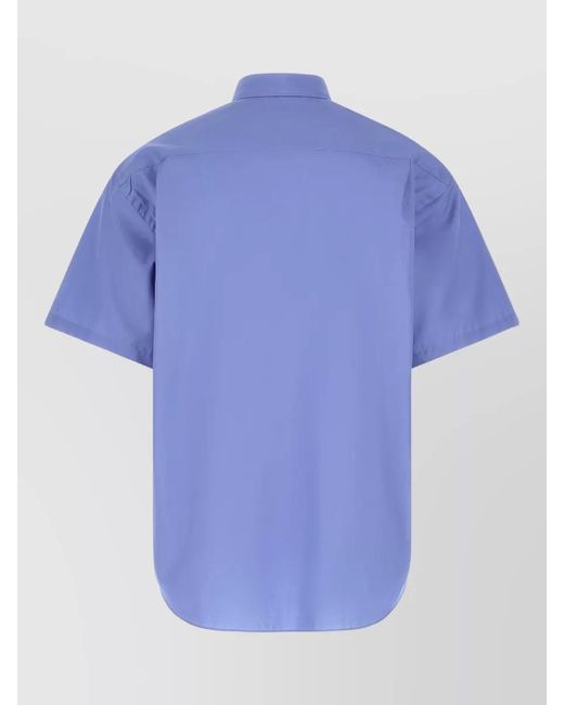 Comme des Garçons Blue Shirt Logo Embroidery Button Down Collar for men