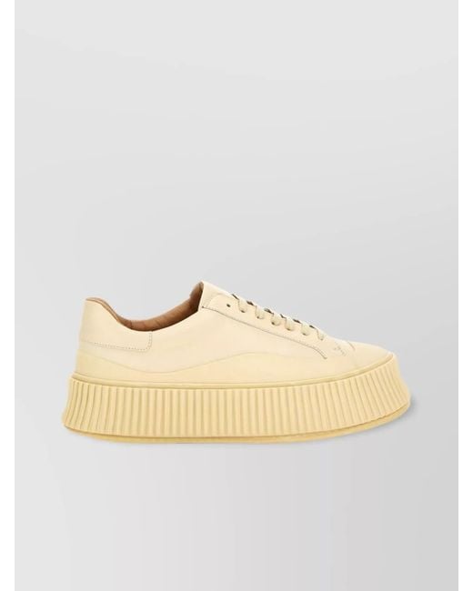 Jil Sander Natural Wool Low-Top Sneakers