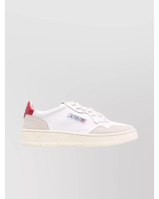 Autry Pink Leather Medalist Low Sneakers