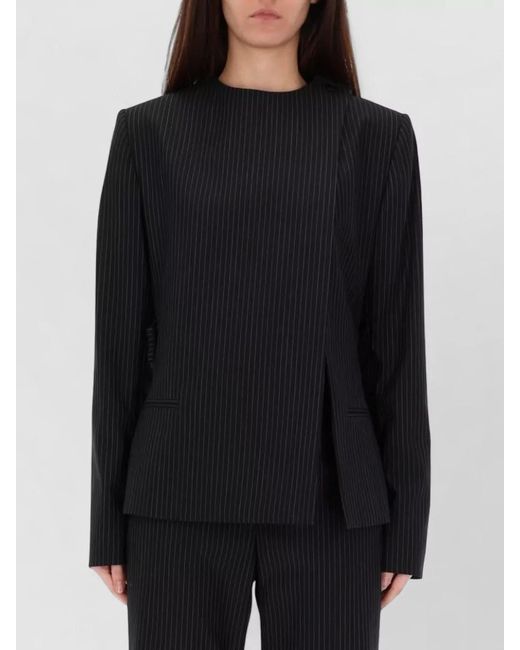 Courreges Black Pinstripe Blazer