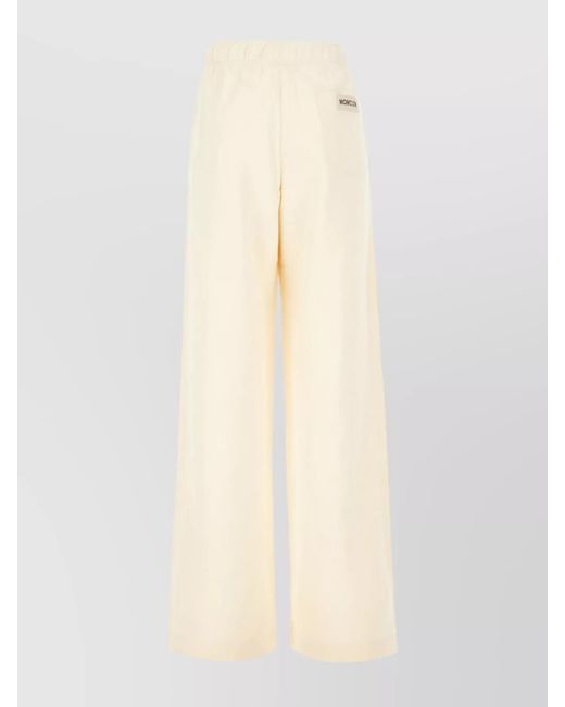 Moncler Natural Cotton Wide-Leg Trousers