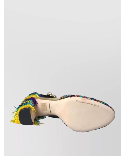 Dolce & Gabbana Blue Leather Embellished Mary Jane Pumps