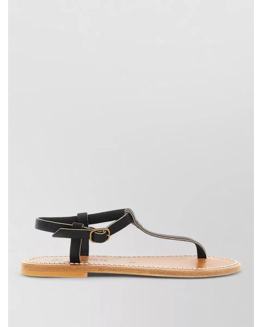 K. Jacques Multicolor Petrone Flat Leather Strap Open Toe Sandals