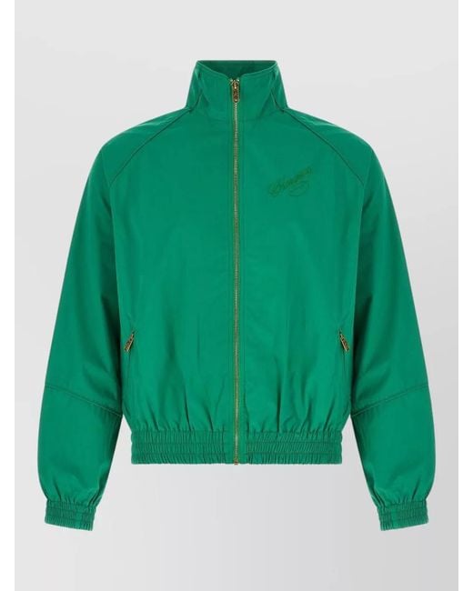 Willy Chavarria Green Ruff Rider Track Jacket High Collar for men