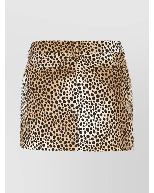 Michael Kors Metallic Animal Print Mini Skirt With Belt Loops
