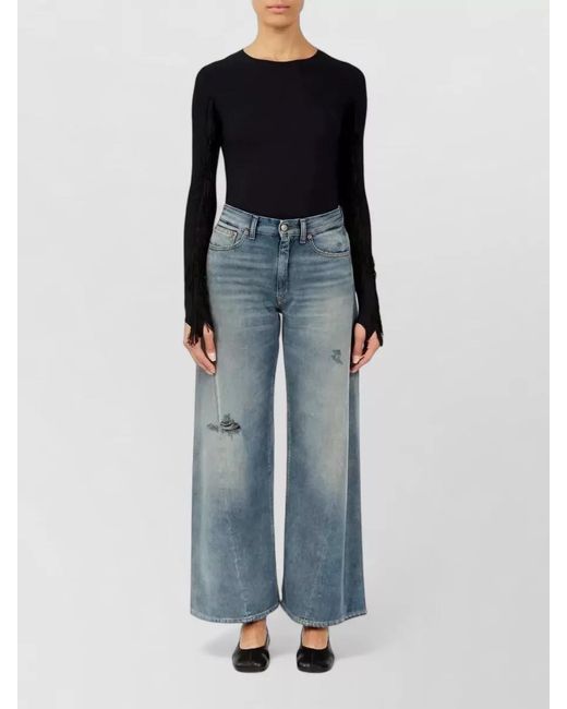 MM6 by Maison Margiela Blue Denim Wide-Leg Jeans