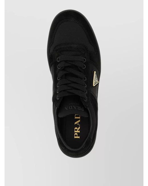 Prada Black Urban Lace Up Re Nylon Platform Sneakers