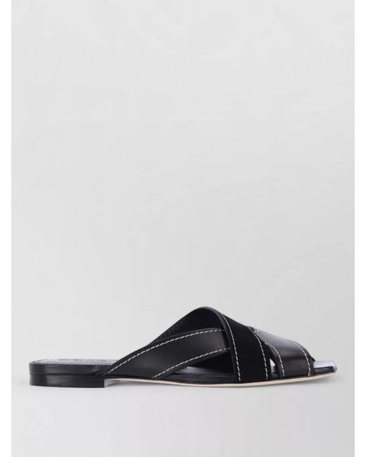 Tod's White Leather Cross-Strap Sandals