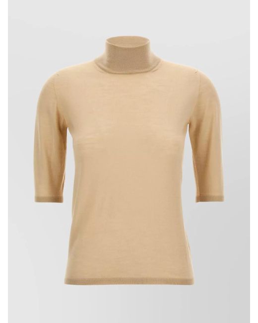 Max Mara Natural Wool Turtleneck Sweater