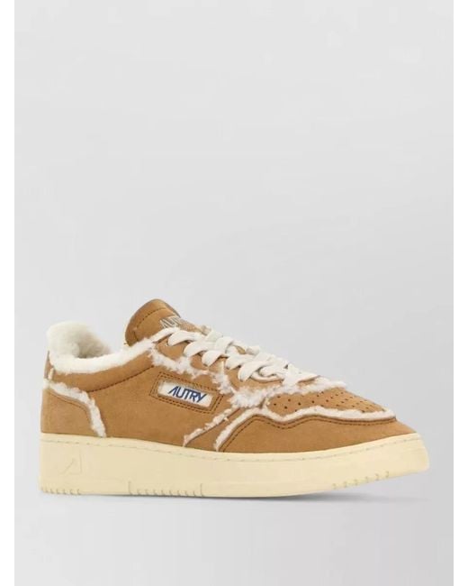Autry Natural Low Sneakers Perforated Detailing Rubber Sole Silk Nylon