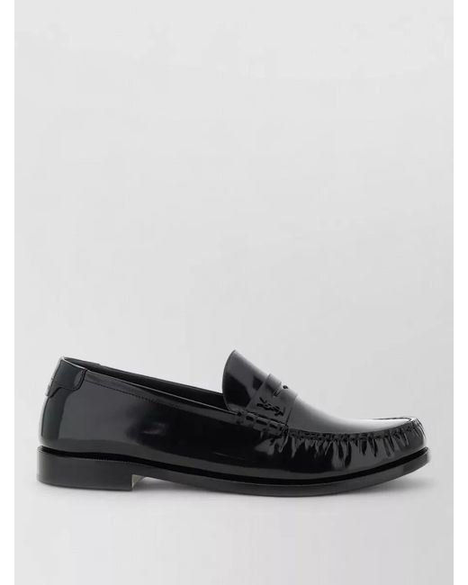 Saint Laurent Black Leather Loafers for men