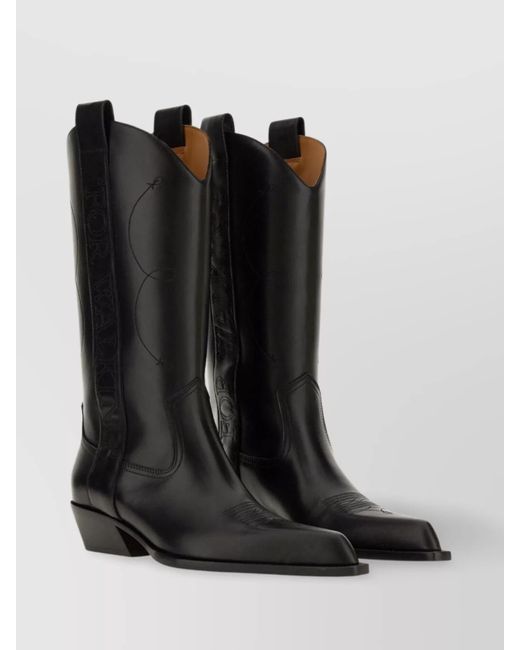 Off-White c/o Virgil Abloh Black Leather Texan Boots