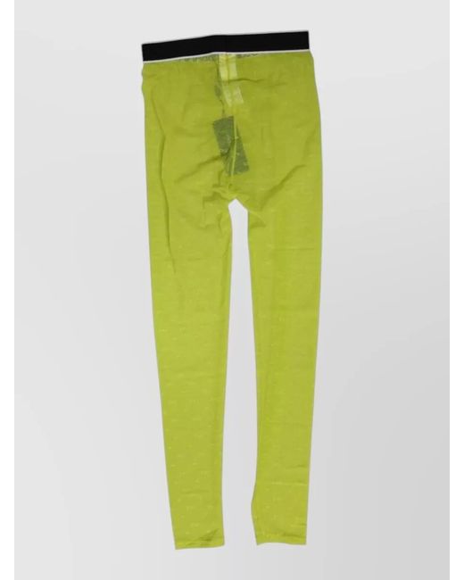Dolce & Gabbana Green Logo Lace Leggings