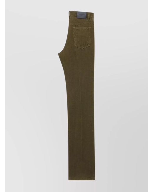 Saint Laurent Green Corduroy Wide-Leg Trousers