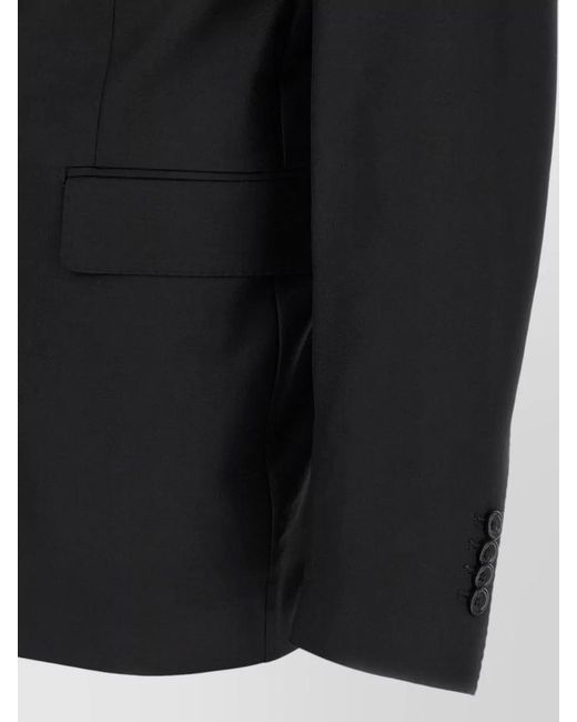 Tagliatore Black Virgin Wool Single Breasted Suit for men