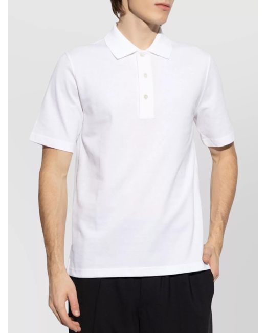 Lanvin White Cotton Piqué Regular-Fit Polo Shirt for men