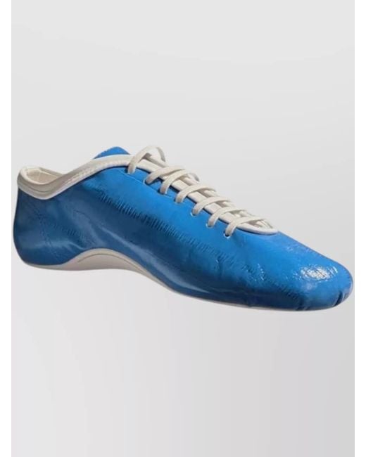 Dries Van Noten Blue Leather Low-Top Sneakers