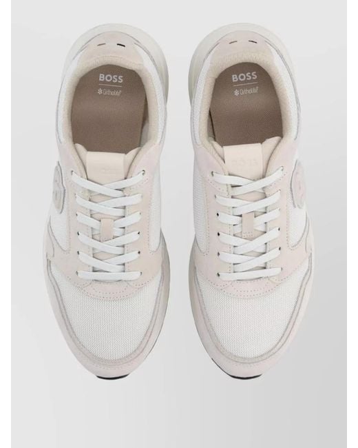 Boss Natural Leather Low-Top Sneakers for men
