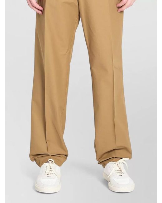 Moncler Natural Mid-Rise Straight-Leg Trousers for men