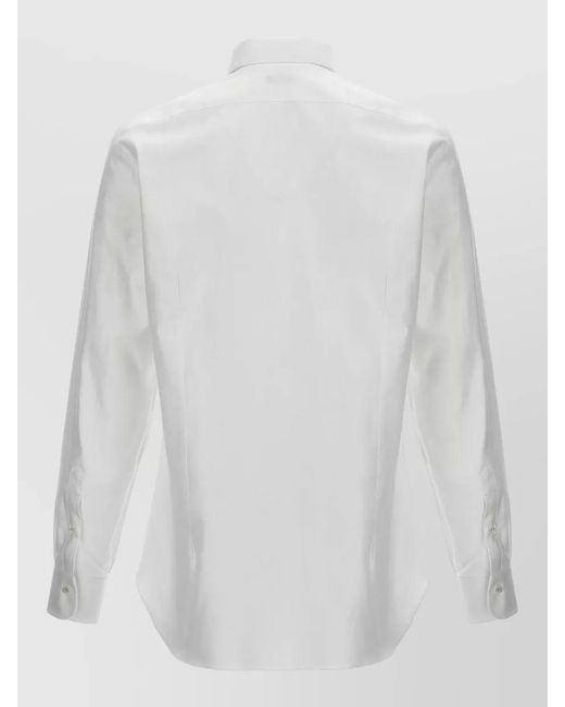 Barba Napoli White Journey Straight Cut Shirt Long Sleeves for men