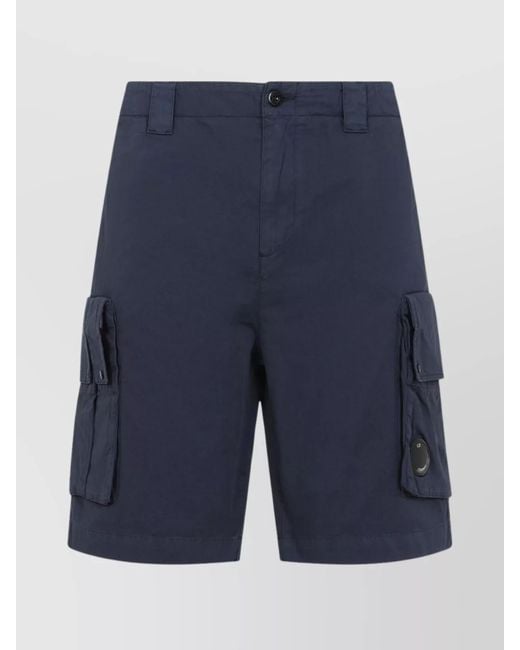 Company Men's Blue Cargo Bermuda Shorts Belt Loops