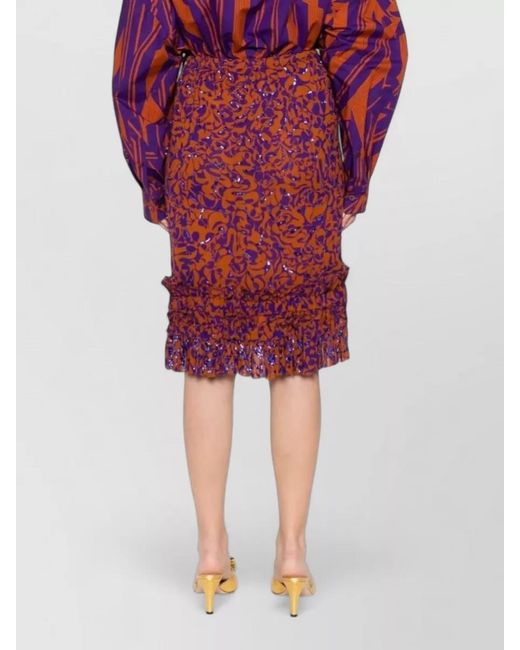 Dries Van Noten Red Wrap Skirt Knee Length Vibrant Embroidery
