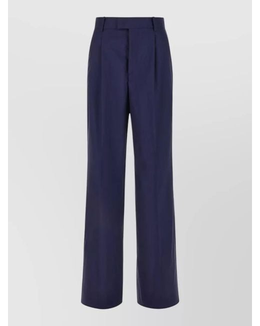 ARMARIUM Blue Wool Giorgia Tailored Pants Pleated Design