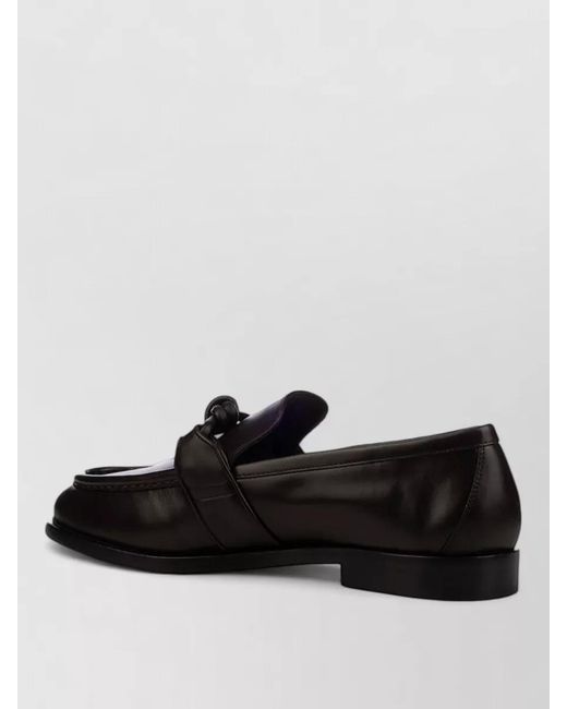 Bottega Veneta Black Loafers Knot Detail Round Toe Design for men