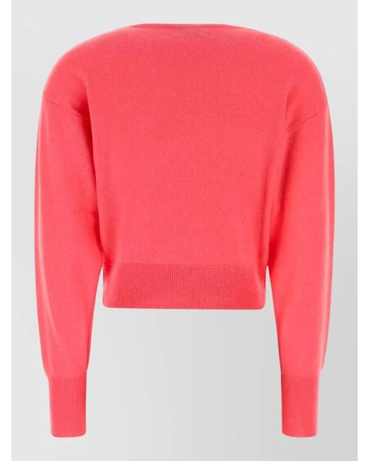 LeKasha Red Cashmere Menorca Crew Neck Sweater