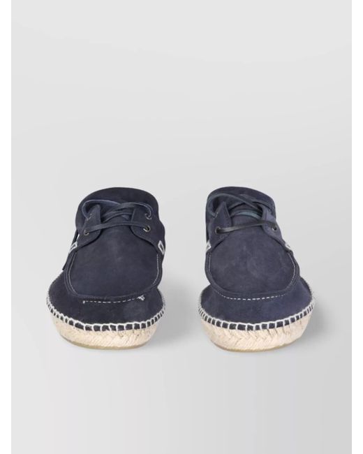 Manebí Blue Leather Espadrille Loafers for men