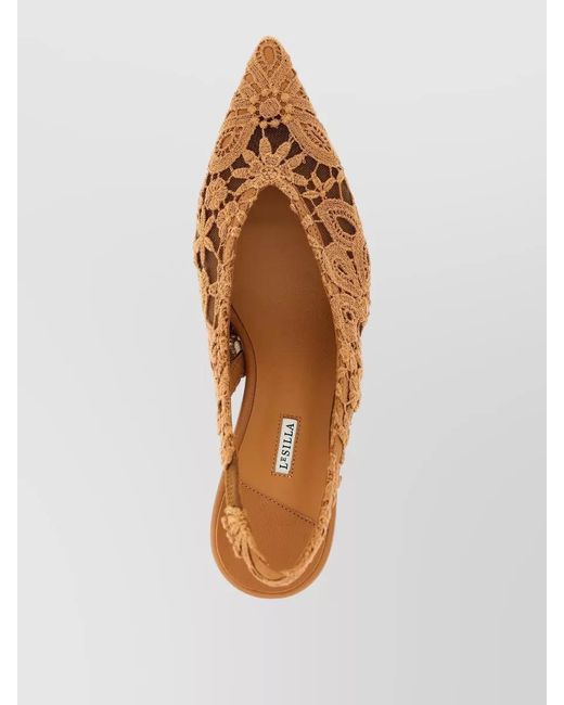 Le Silla Natural Chantilly Slingback Pumps