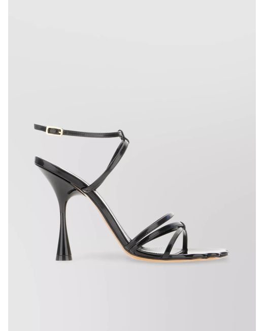 Marni Metallic Glossy Finish Strappy Open Toe Sandals