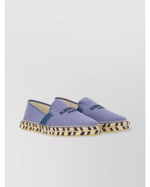 KENZO Blue Logo-Print Espadrilles for men