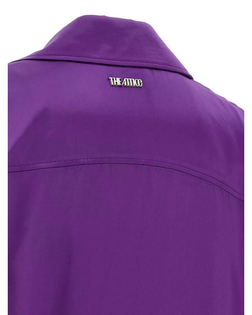 The Attico Purple Midi Shirt Dress