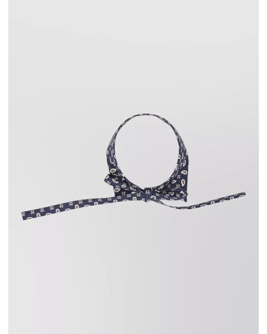 Max Mara Metallic Adjustable Paisley Bow Tie Accessory