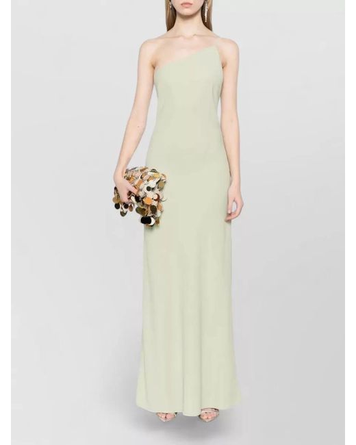 Staud White Beaded One-Shoulder Maxi Dress
